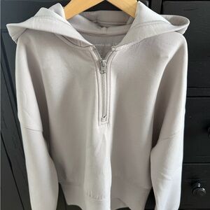 Abercrombie Kids Tan/Gray Half-Zip Hoodie Girls size 9/10